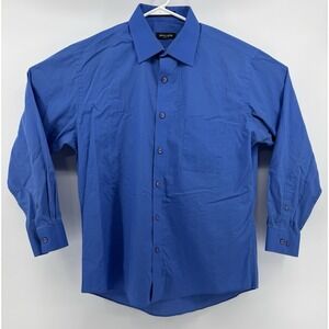 Pierre Cardin Men's Dress Shirt Blue Slim Fit Size Large